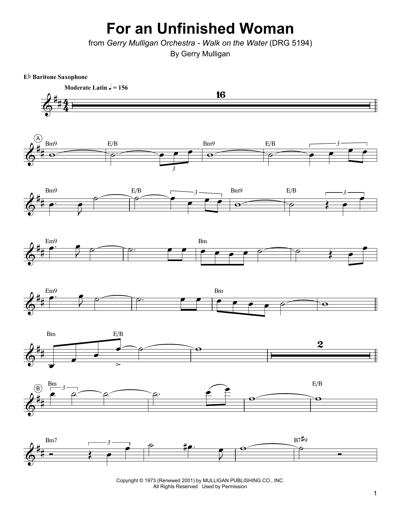 Product gallery: Page 1 of 1 For An Unfinished Woman, Gerry Mulligan
