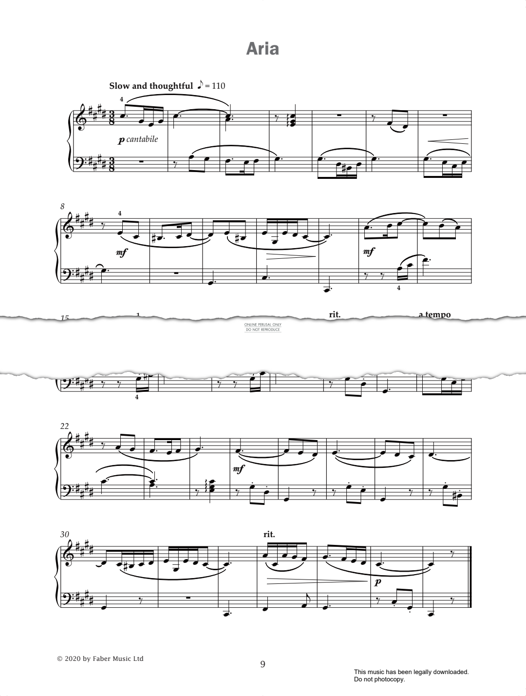 Product picture to: Aria (from 'Improve Your Sight-Reading! A Piece a Week Piano Grade 6') - Paul Harris