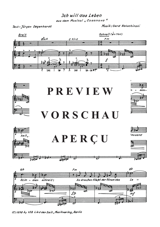 Product gallery: Page 4 of 6 Ich will das Leben , , Piano and Voice