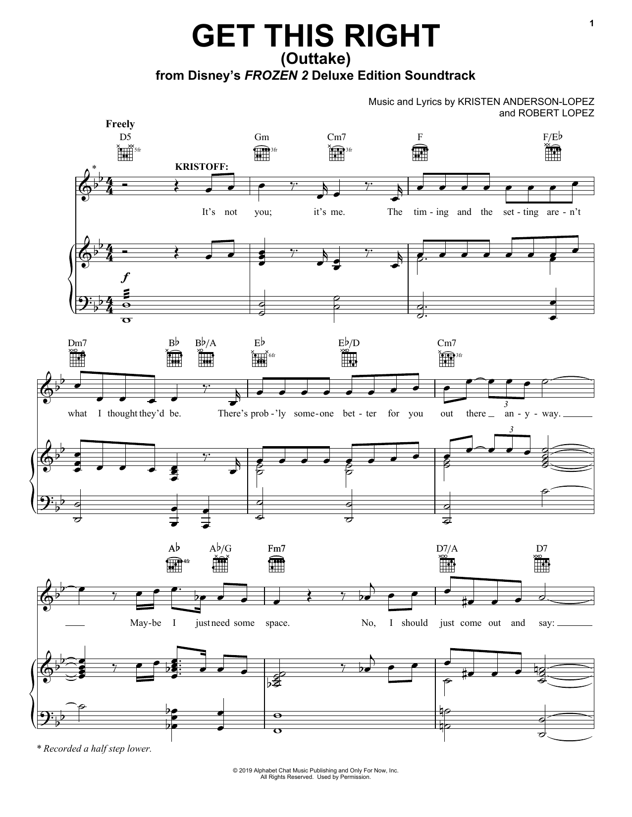 Produktbild zu: Get This Right - Outtake (from Disney's Frozen 2)
