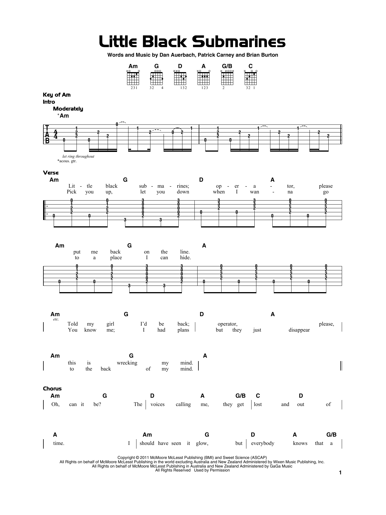 Produktgalerie: Seite 1 von 1 Little Black Submarines, The Black Keys, Gitarre