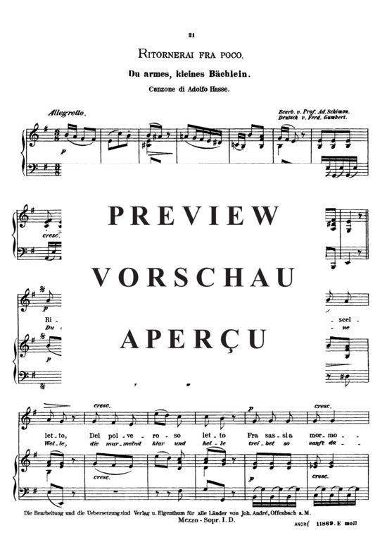 Product gallery: Page 2 of 5 Ritornerai fra poco, Schimon Adolph, Medium Voice and Piano