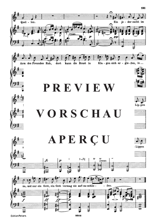 Product gallery: Page 3 of 3 Lied der Mignon D.877-2 , Heiss' mich nicht reden, , High Voice and Piano
