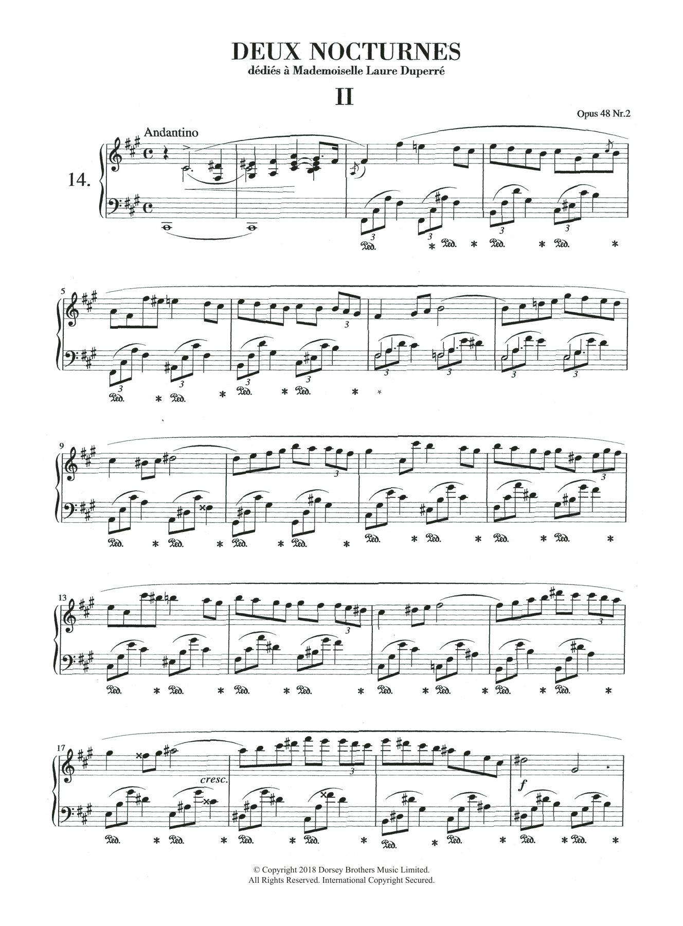 Product picture to:  Nocturne in F Sharp Minor Op.48, No.2 - Frédéric Chopin