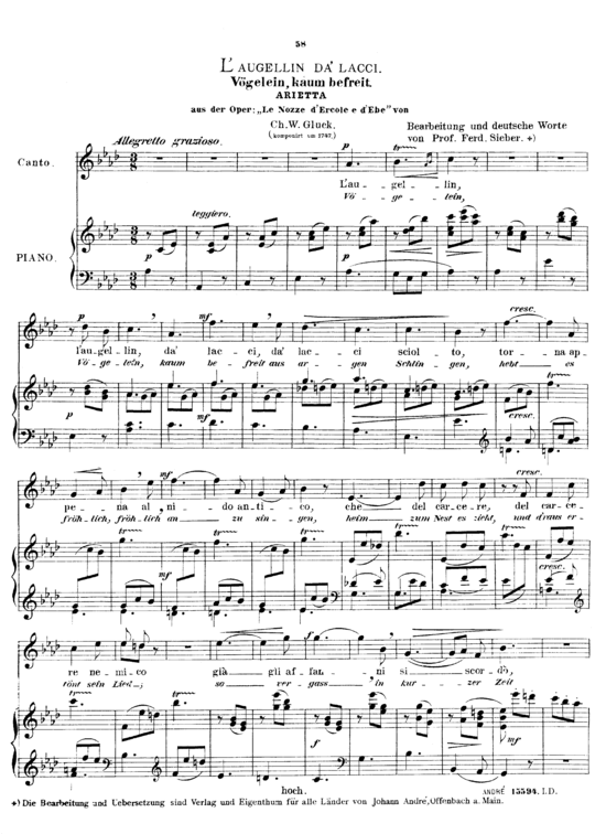 Product picture to: L'augellin da' lacciChristoph Willibald Gluck