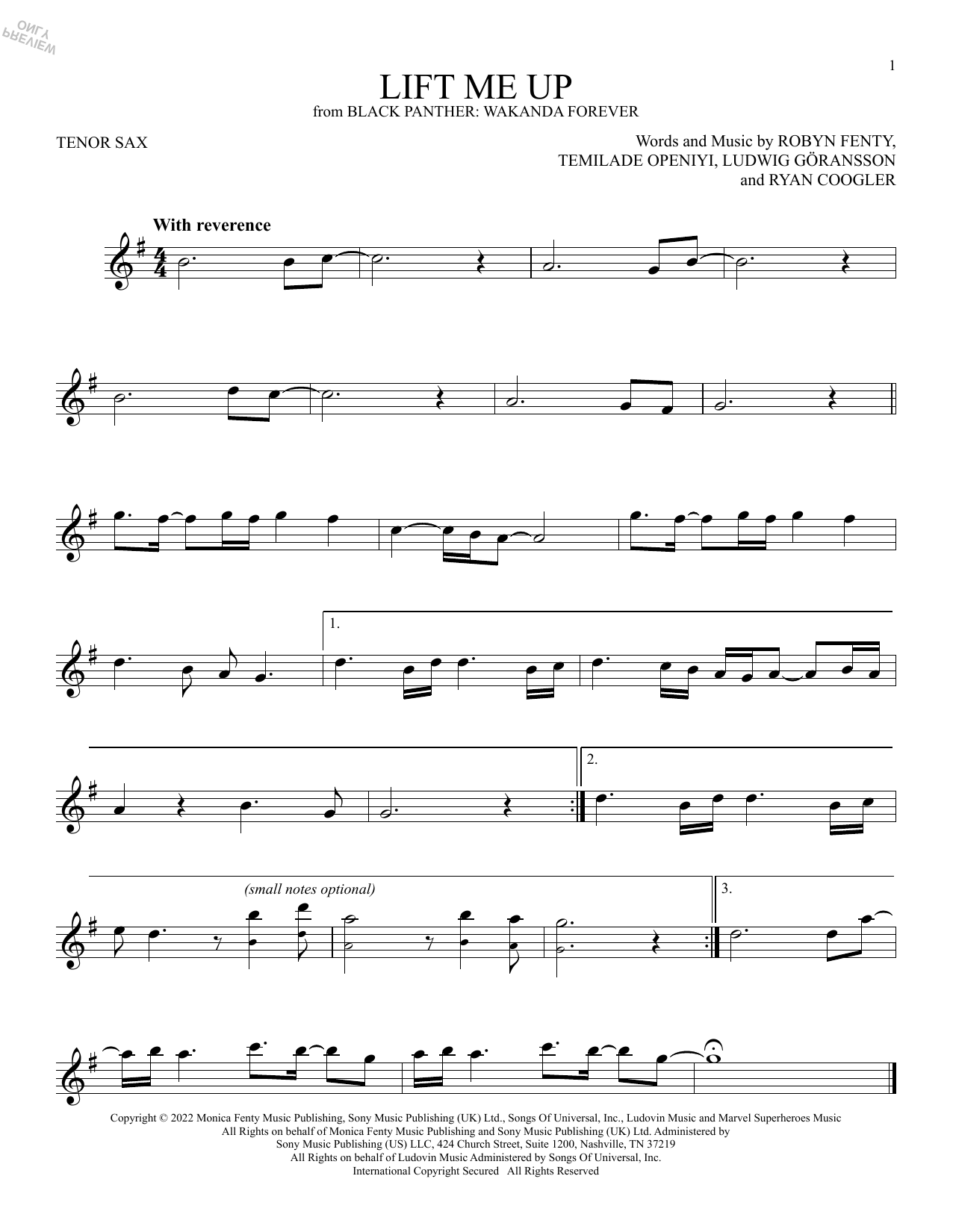 Product gallery: Page 1 of 1 Lift Me Up (from Black Panther: Wakanda Forever), Rihanna