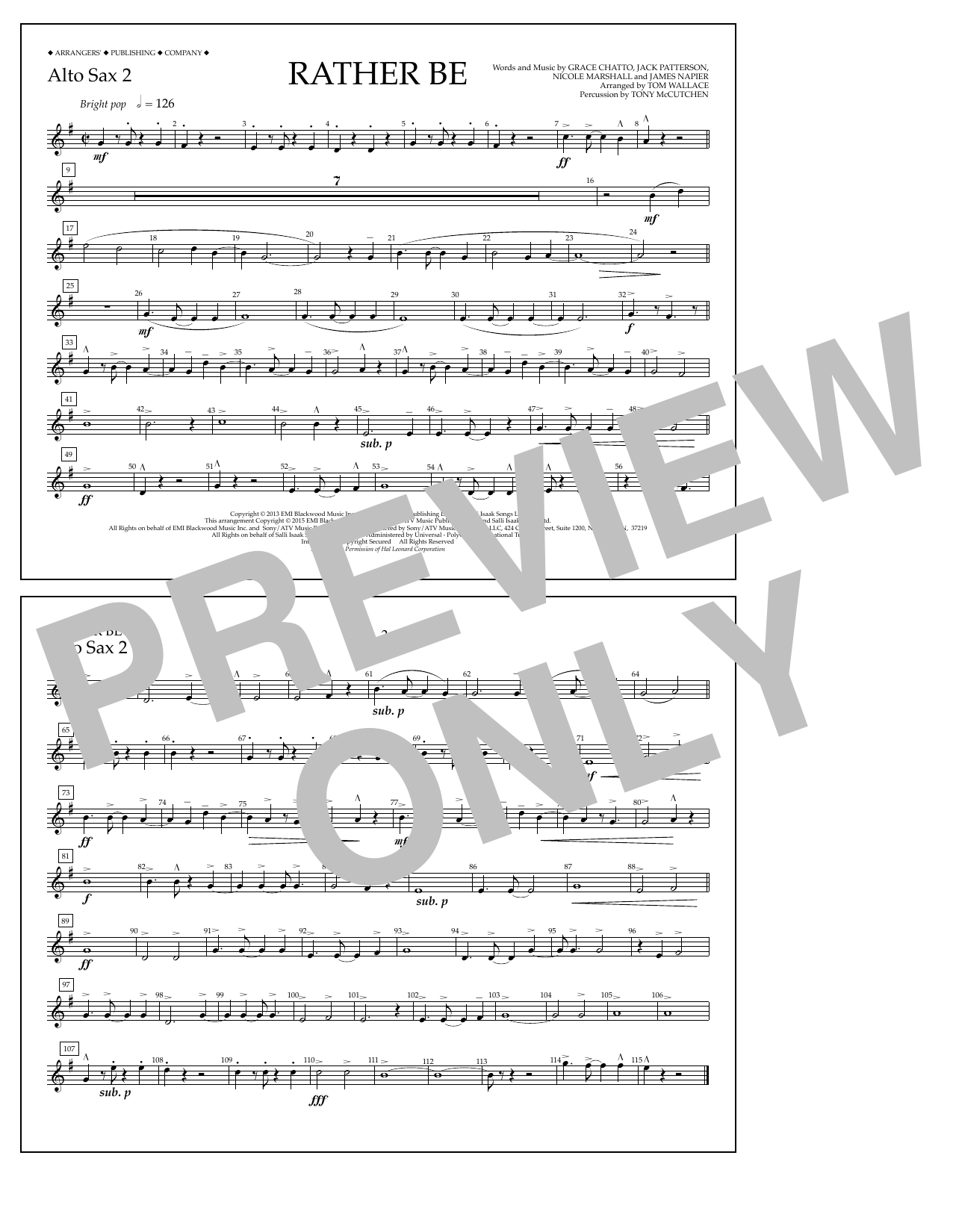 Product picture to: Rather Be - Alto Sax 2