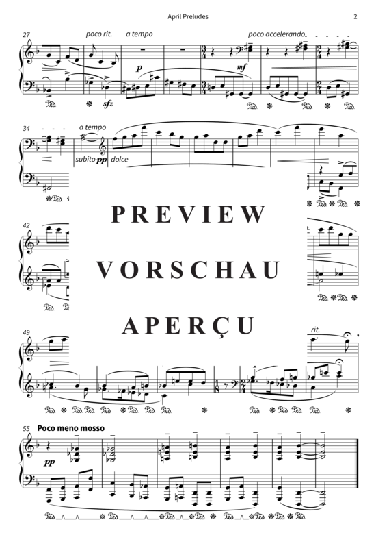Product gallery: Page 5 of 5 April Preludes - op. 13, No. 3, Andante semplice , , Piano Solo