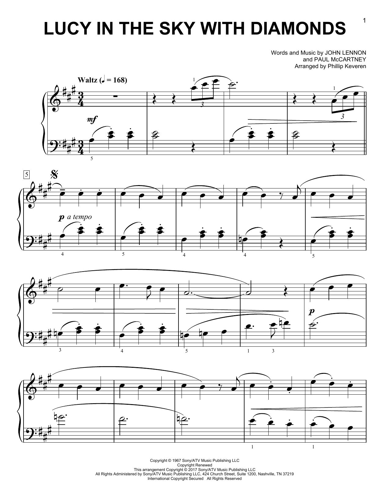 Product picture to: Lucy In The Sky With Diamonds [Classical version] (arr. Phillip Keveren)