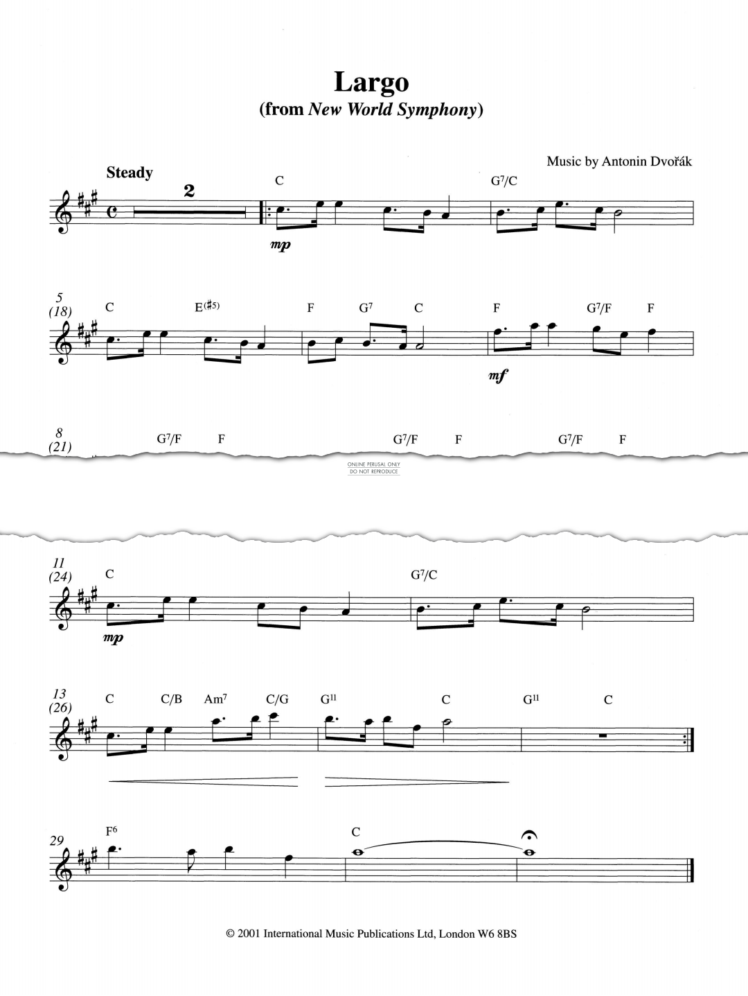 Product gallery: Page 1 of 1 Largo from 'New World Symphony', Antonín Dvorák