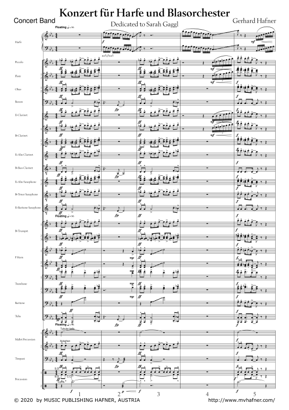 Product gallery: Page 1 of 11 Konzert für Harfe und Blasorchester, , (large wind orchestra and harp solo)