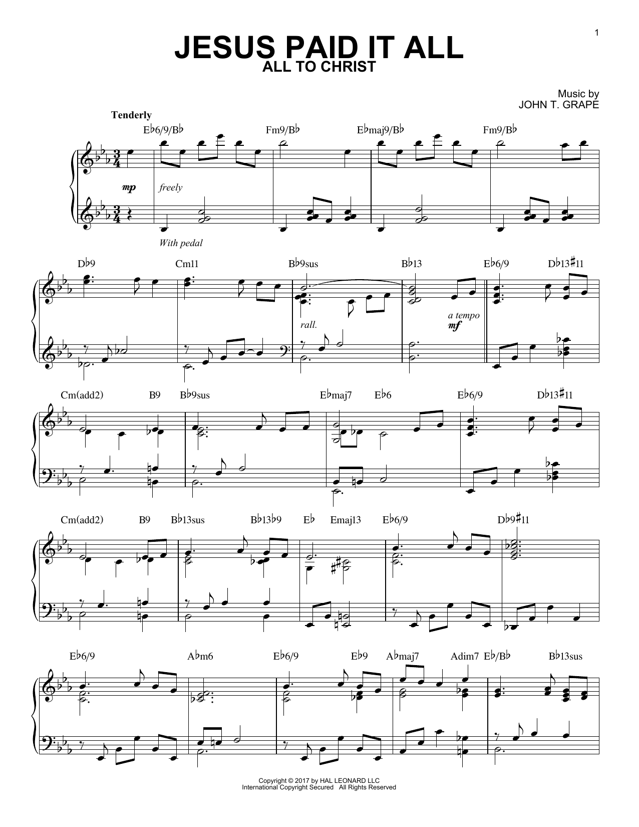 Produktbild zu: Jesus Paid It All [Jazz version]