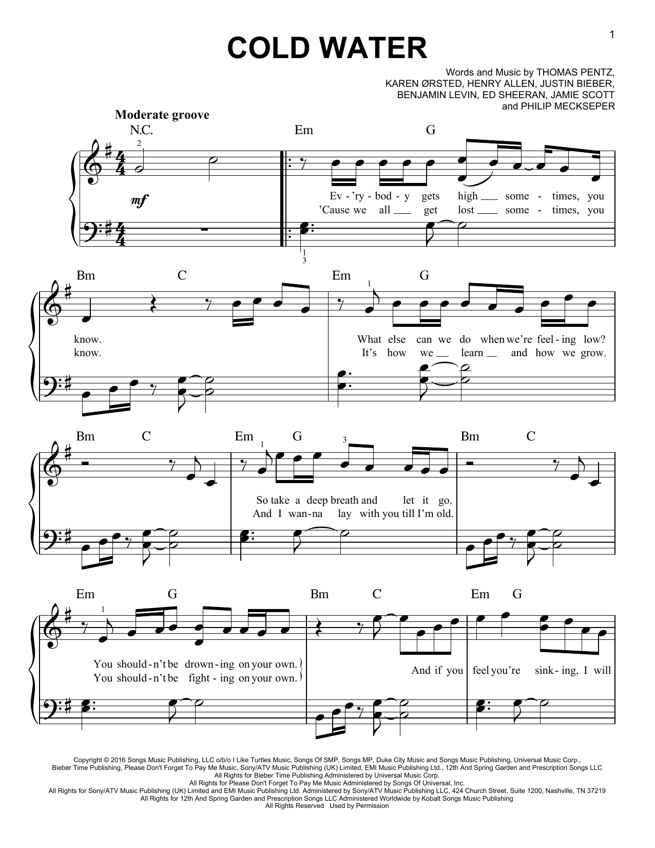 Produktbild zu: Cold Water (featuring Justin Bieber and MO)