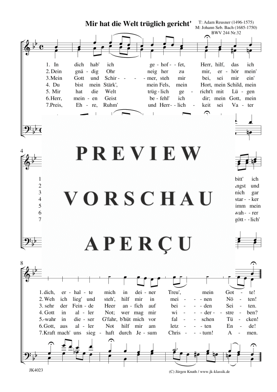 gallery: Mir hat die Welt trüglich gericht´ BWV 244 Nr.32, , (Gemischter Chor)