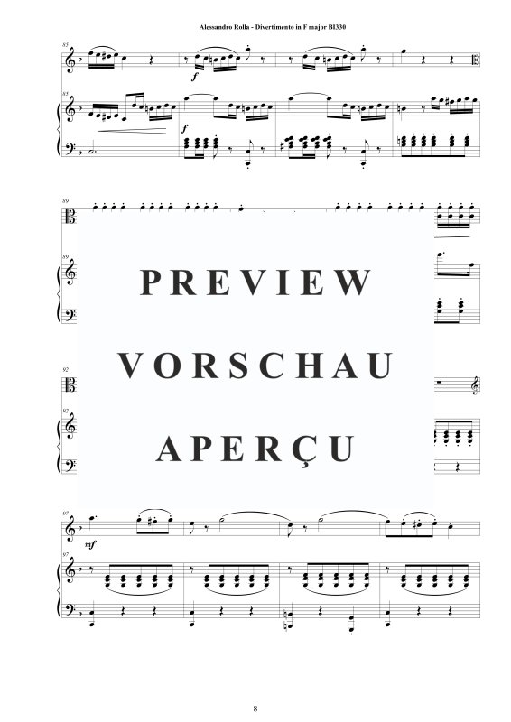 Produktgalerie: Seite 9 von 11 Divertimento in F-Dur BI 330, , Viola und Klavier