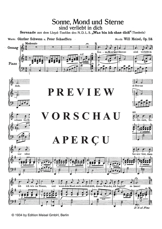 Produktgalerie: Seite 3 von 3 Sonne, Mond und Sterne sind verliebt in dich, , Klavier und Gesang