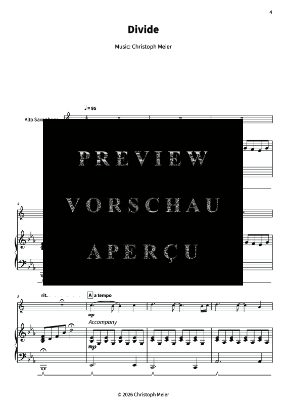 Produktgalerie: Seite 6 von 11 Divide - Gentle Melodies for Weddings, Church, and Other Occasions, , Altsaxophon und Klavier