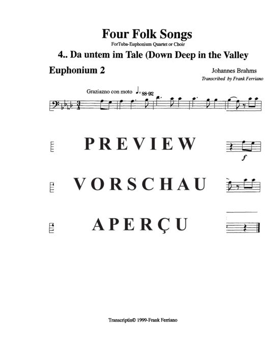 Product gallery: Page 18 of 21 Four Brahms Folk Songs , , (Tuba Quartett EETT)