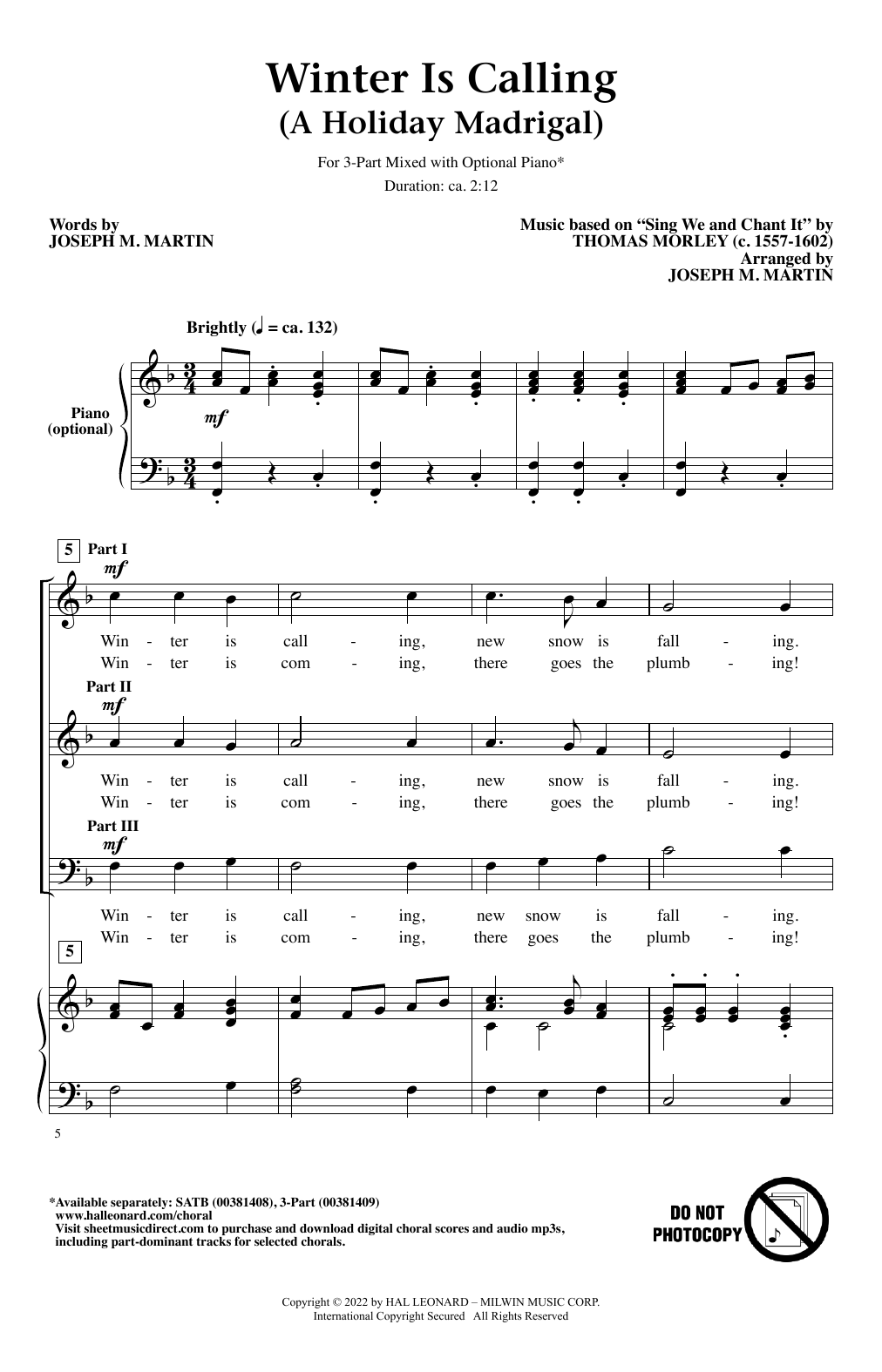 Produktbild zu: Winter Is Calling (A Holiday Madrigal)