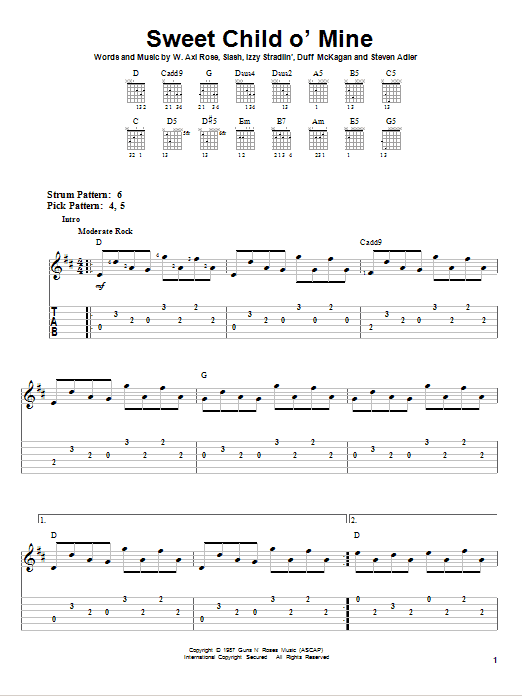 Product gallery: Page 1 of 1 Sweet Child O' Mine, Guns N' Roses