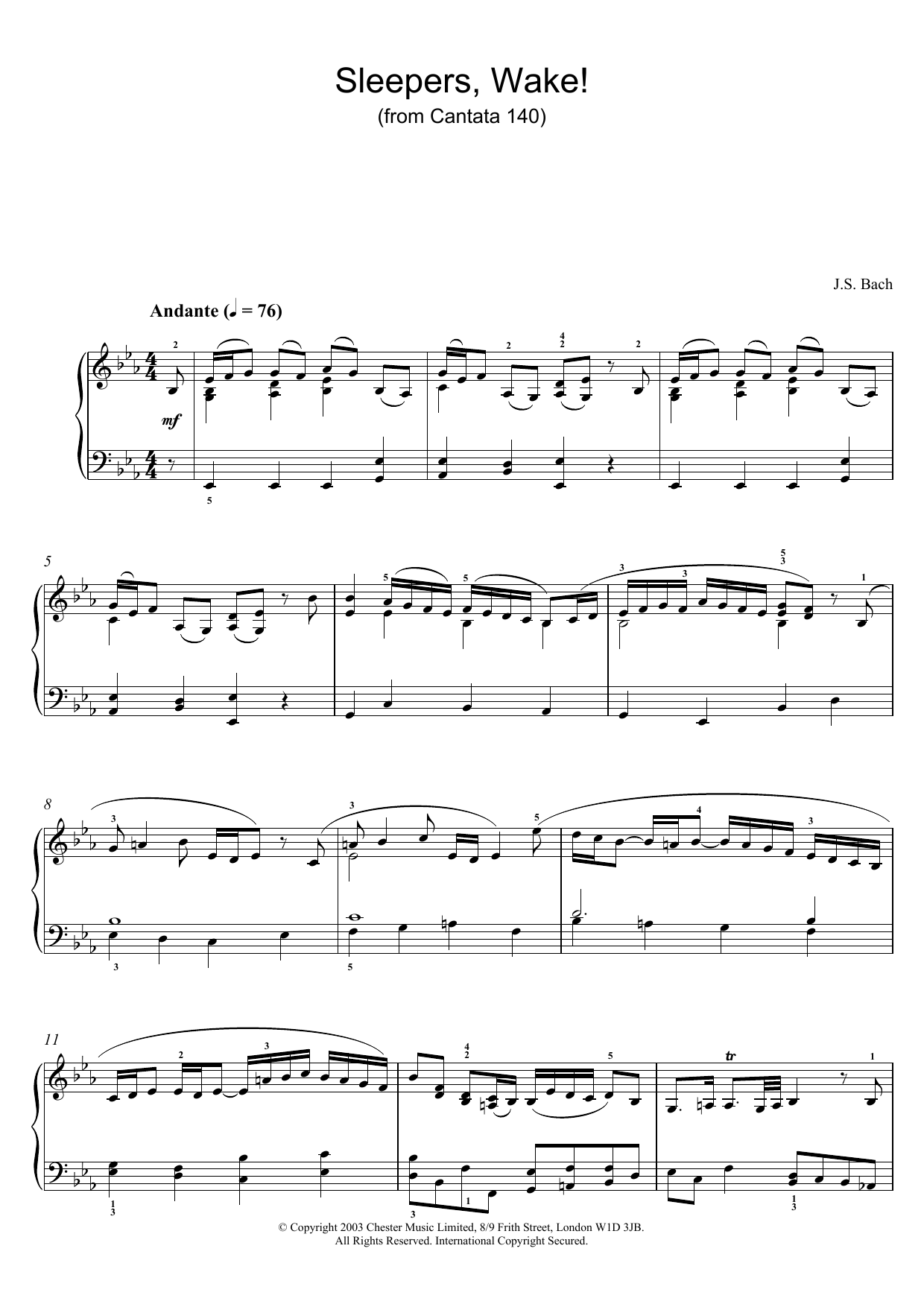 Produktgalerie: Seite 1 von 1 Sleepers, Wake! (from Cantata 140), Johann Sebastian Bach, Klavier