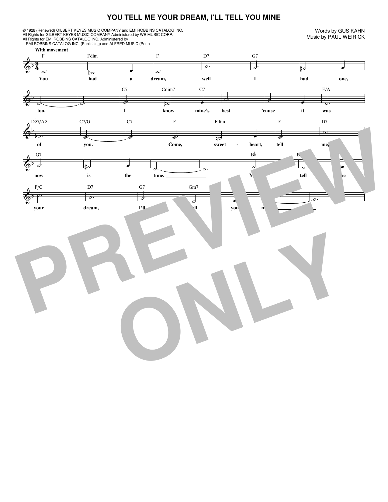 Product gallery: Page 1 of 1 You Tell Me Your Dream, I'll Tell You Mine, Gus Kahn