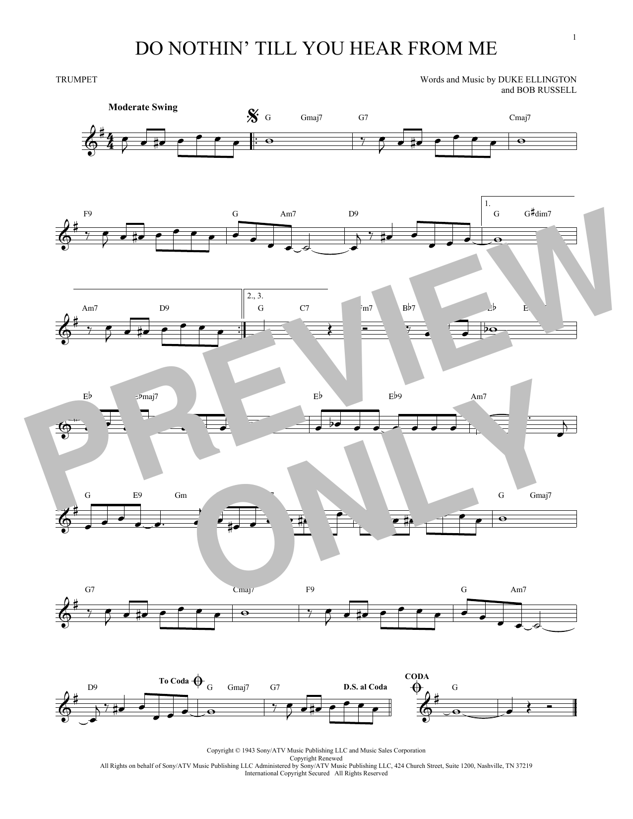 Produktgalerie: Seite 1 von 1 Do Nothin' Till You Hear From Me, Duke Ellington, Trompete