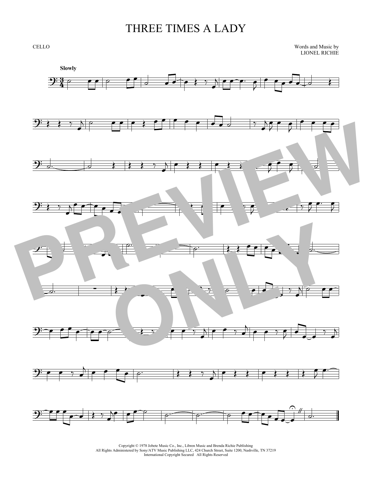 Produktgalerie: Seite 1 von 1 Three Times A Lady, Commodores, Violoncello