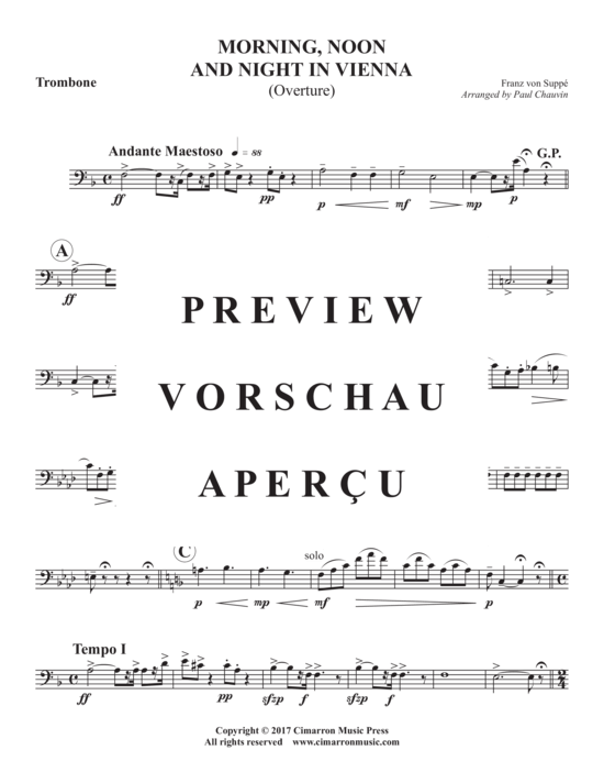 Produktgalerie: Seite 21 von 21 Morning, Noon and Nightin Vienna (Overture) , ,  (Blechbläserquintett)