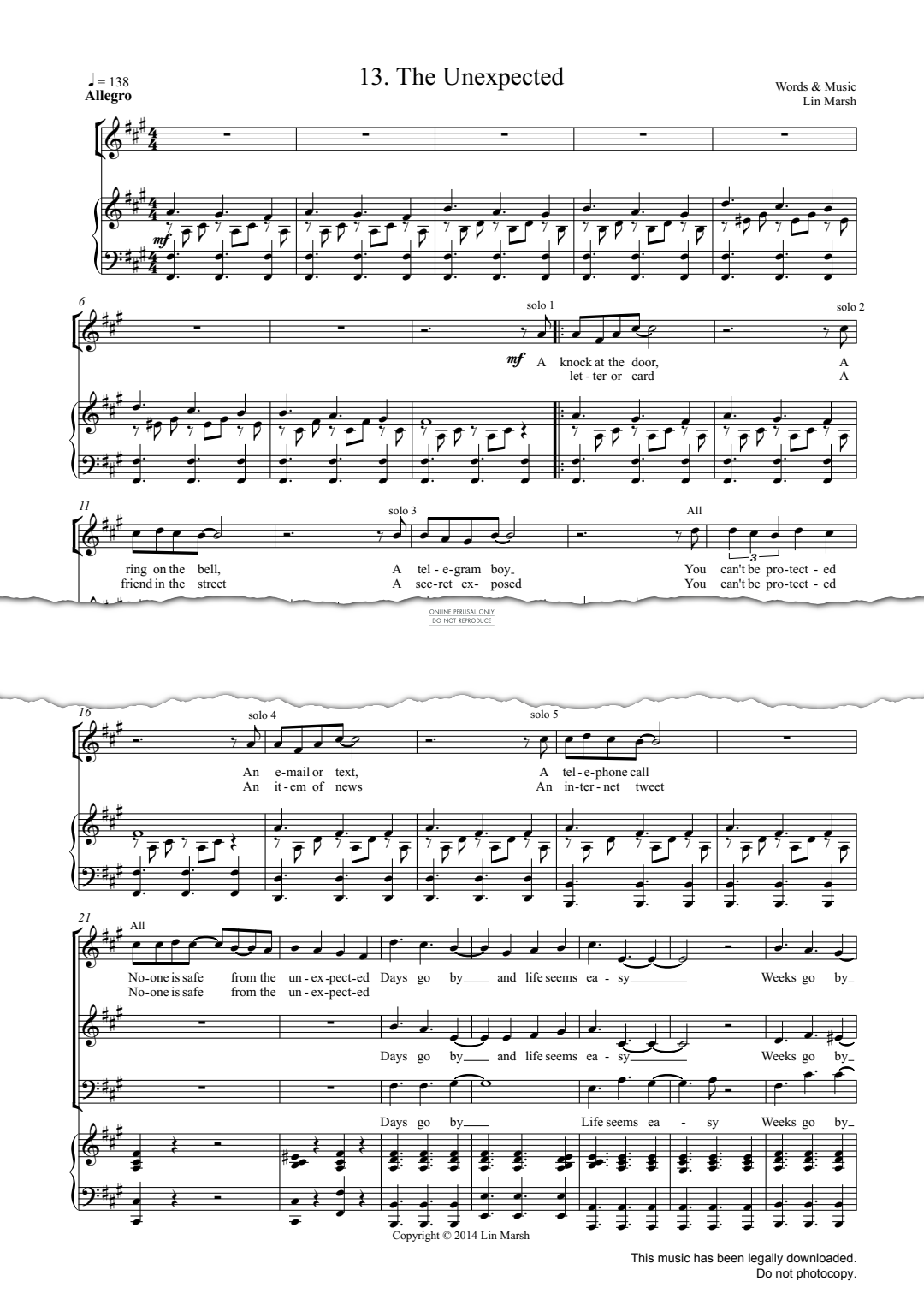 gallery: The Unexpected (from 'Forgotten Voices'), Lin Marsh, Chor, Gesang, Klavier