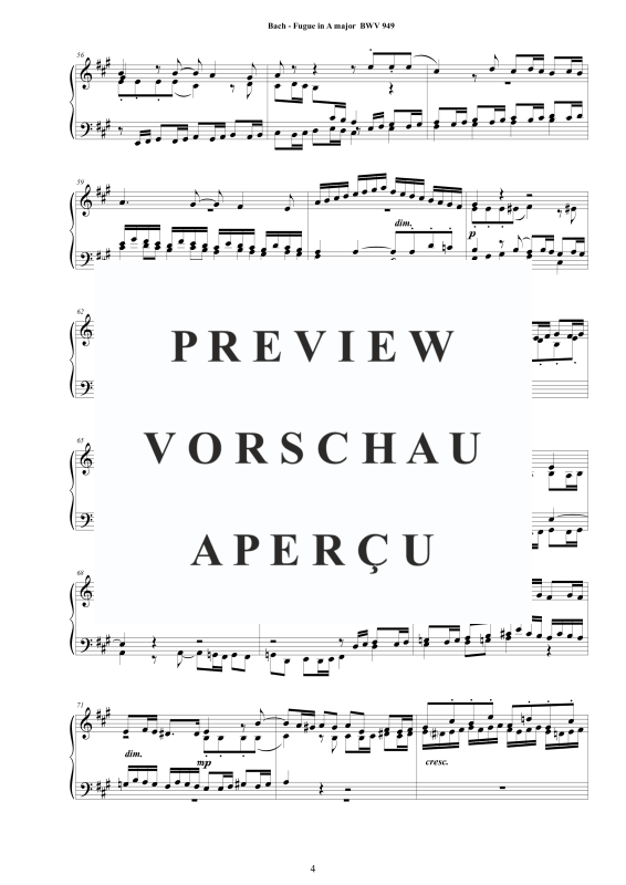 Product gallery: Page 5 of 6 Fugue in A major BWV 949, , Solo Piano
