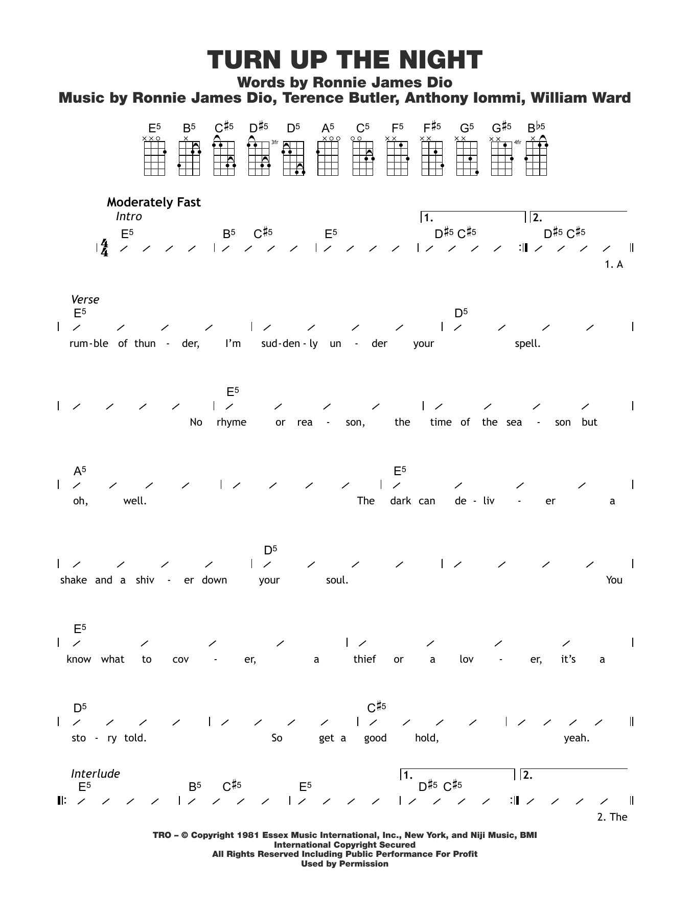 Produktgalerie: Seite 1 von 1 Turn Up The Night, Black Sabbath, Ukulele