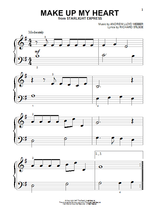 Produktgalerie: Seite 1 von 1 Make Up My Heart (from Starlight Express), Andrew Lloyd Webber, Klavier