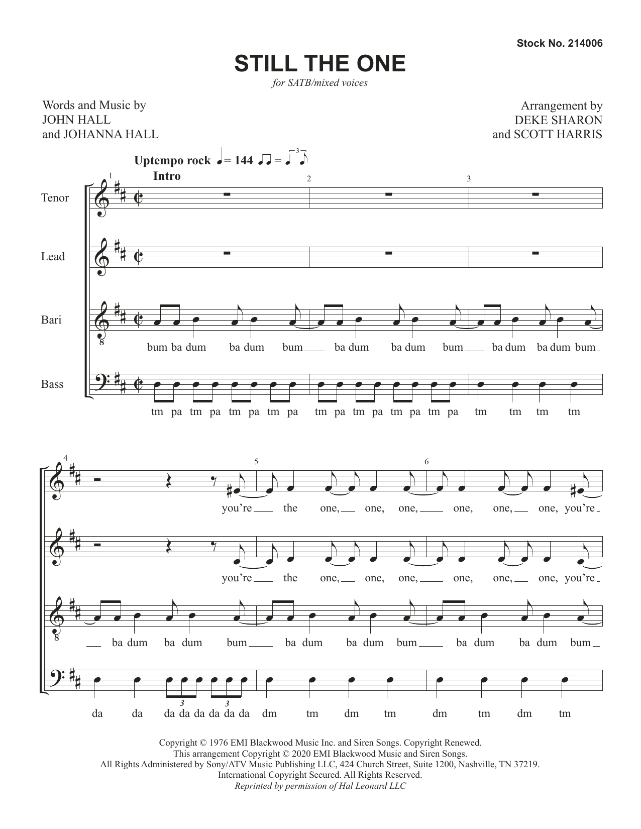 Produktbild zu: Still The One (arr. Deke Sharon & Scott Harris)