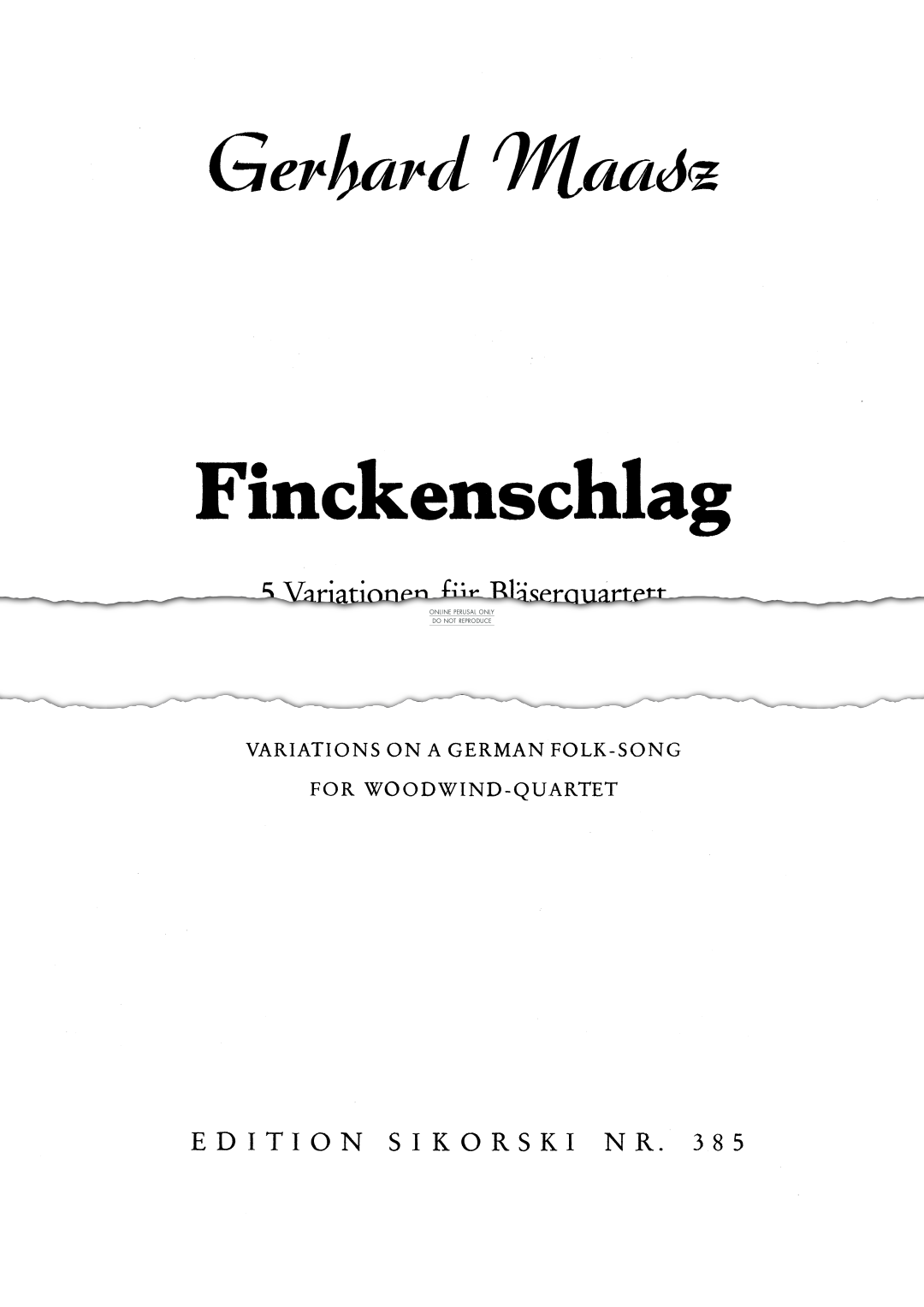 Product picture to: Finckenschlag