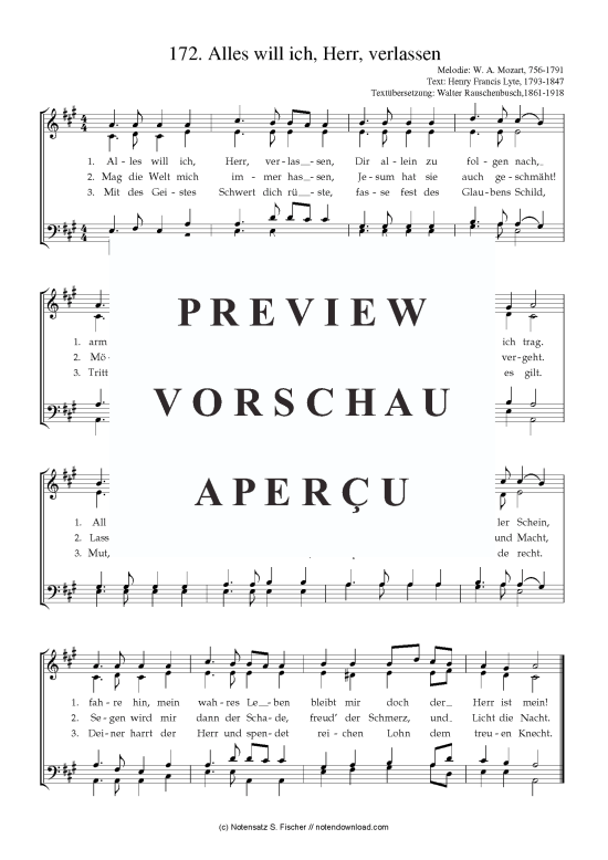 Produktbild zu: Alles will ich, Herr, verlassen W. A. Mozart, 756-1791 / Henry Francis Lyte, 1793-1847