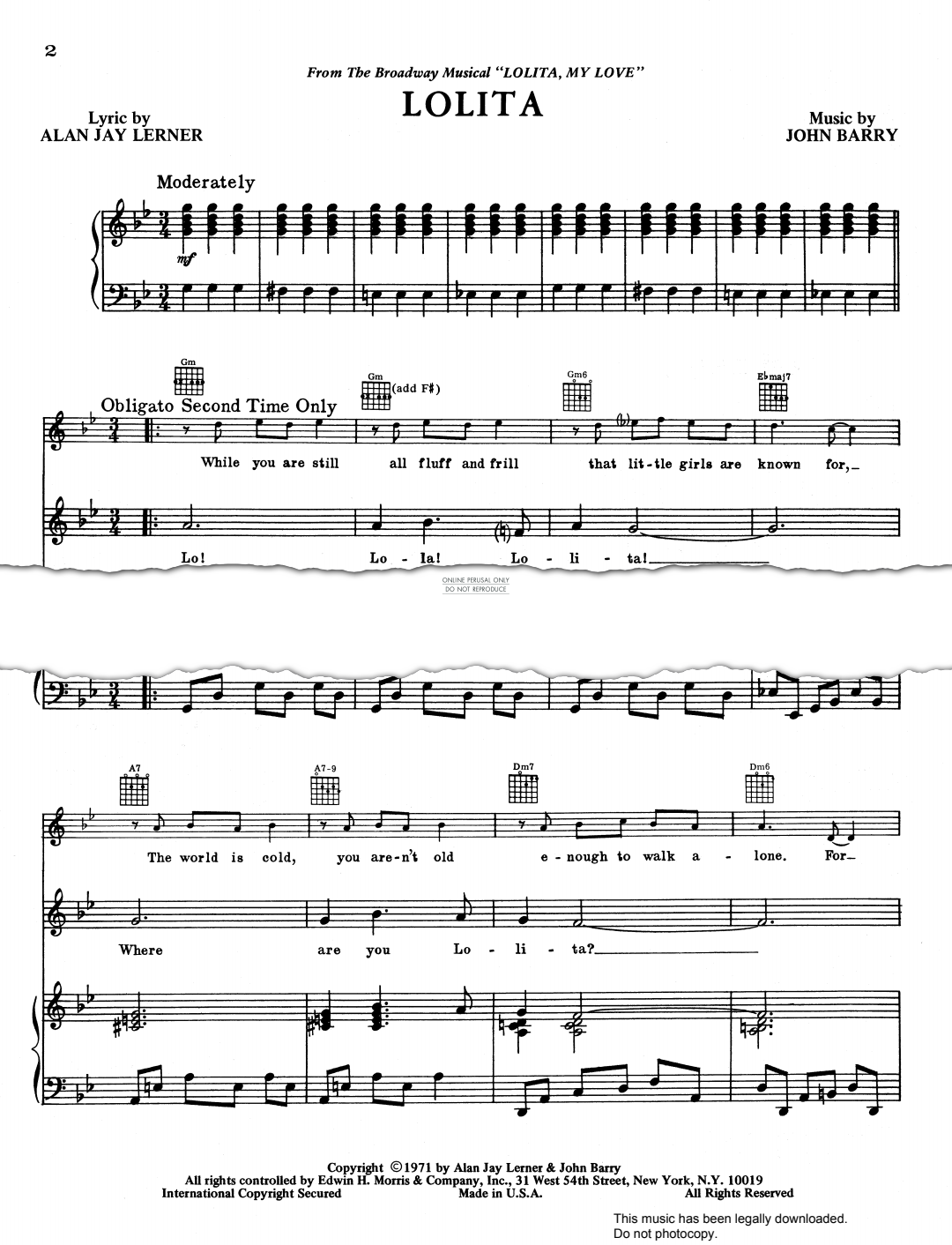 Produktbild zu: Lolita (from 'Lolita, My Love')