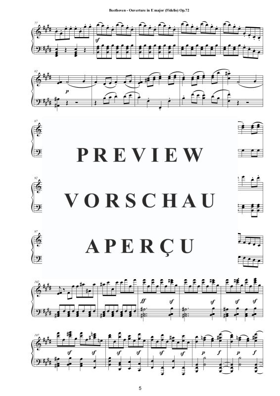 Produktgalerie: Seite 6 von 11 Ouverture in E major (Fidelio) Op.72 - Piano Version, , Klavier Solo