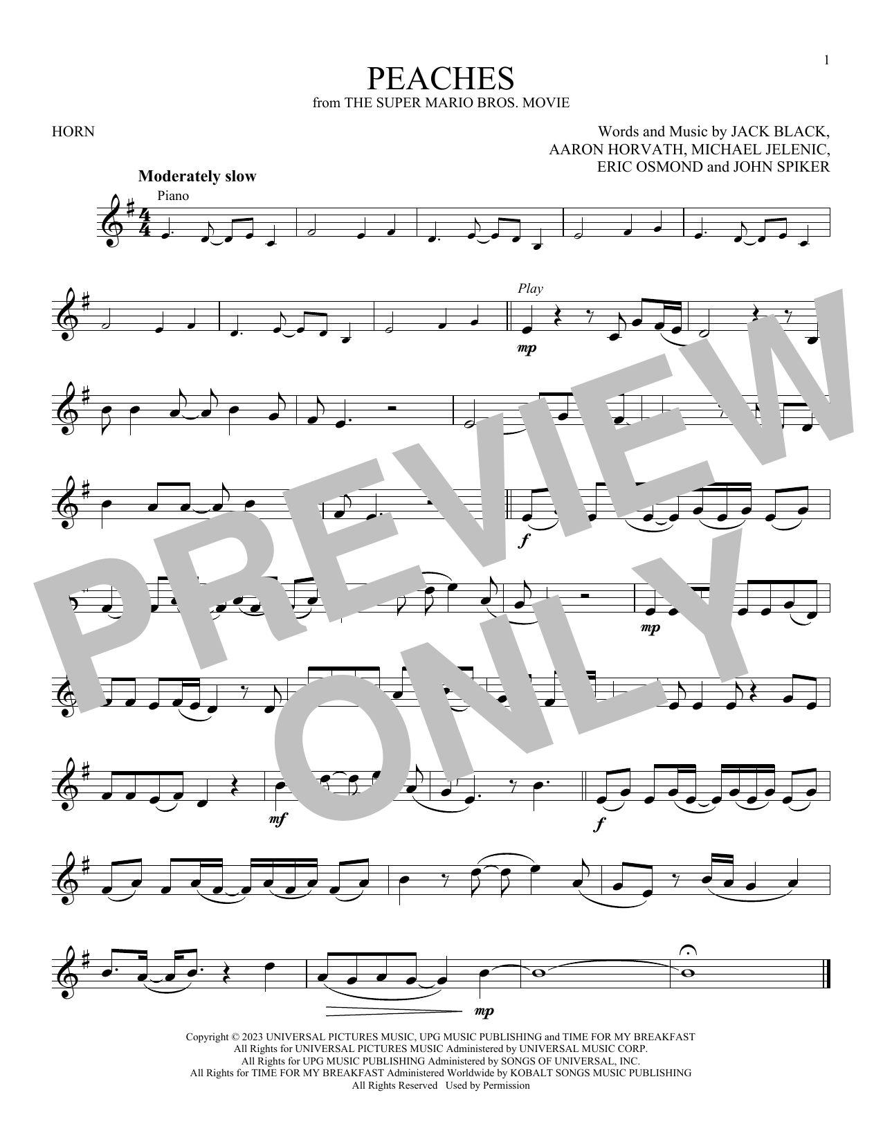 Produktgalerie: Seite 1 von 1 Peaches (from The Super Mario Bros. Movie), Jack Black, Horn