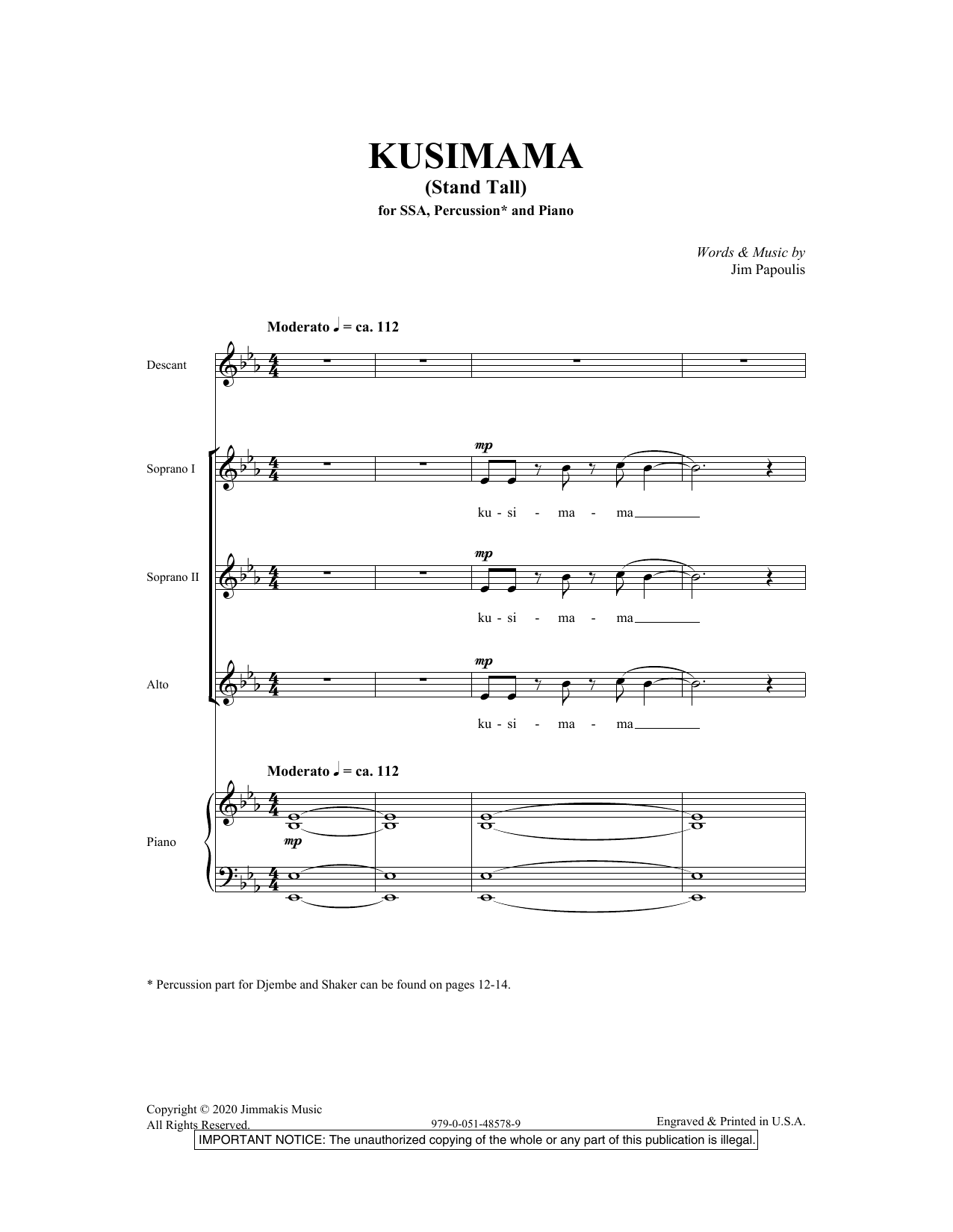 Produktgalerie: Seite 1 von 1 Kusimama (Stand Tall), Jim Papoulis, Chor