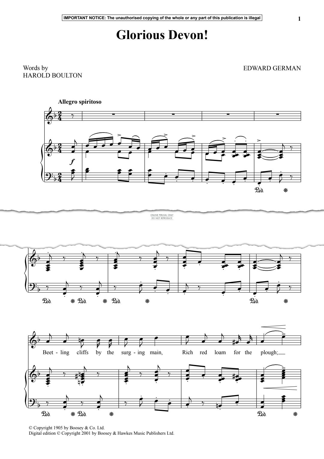 Produktgalerie: Seite 1 von 1 Glorious Devon, Edward German, Gesang, Klavier