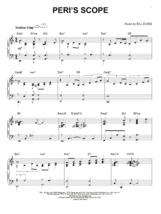 Product gallery: Page 1 of 1 Peri's Scope (arr. Brent Edstrom), Bill Evans