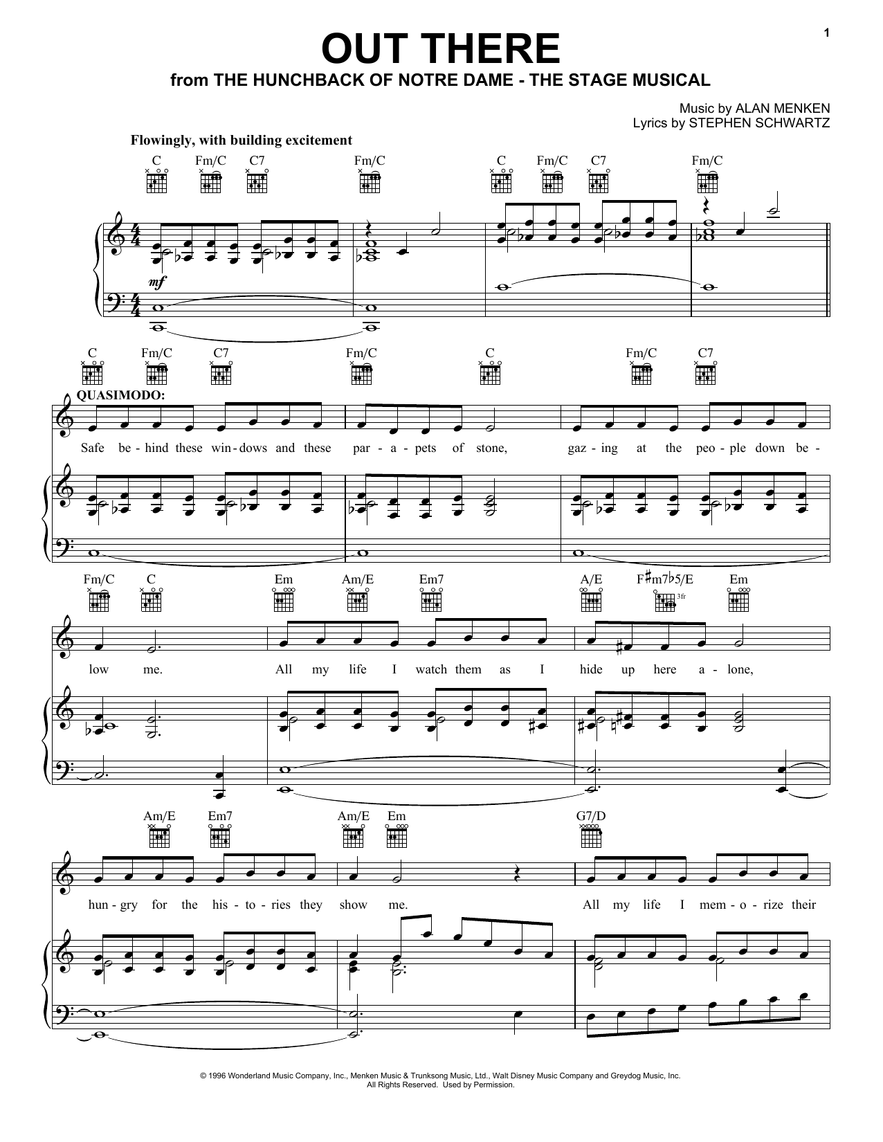 Produktbild zu: Out There (from The Hunchback Of Notre Dame: A New Musical)