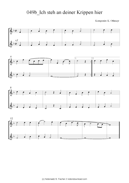 Product picture to: Ich steh an deiner Krippen hier K. Othmayr