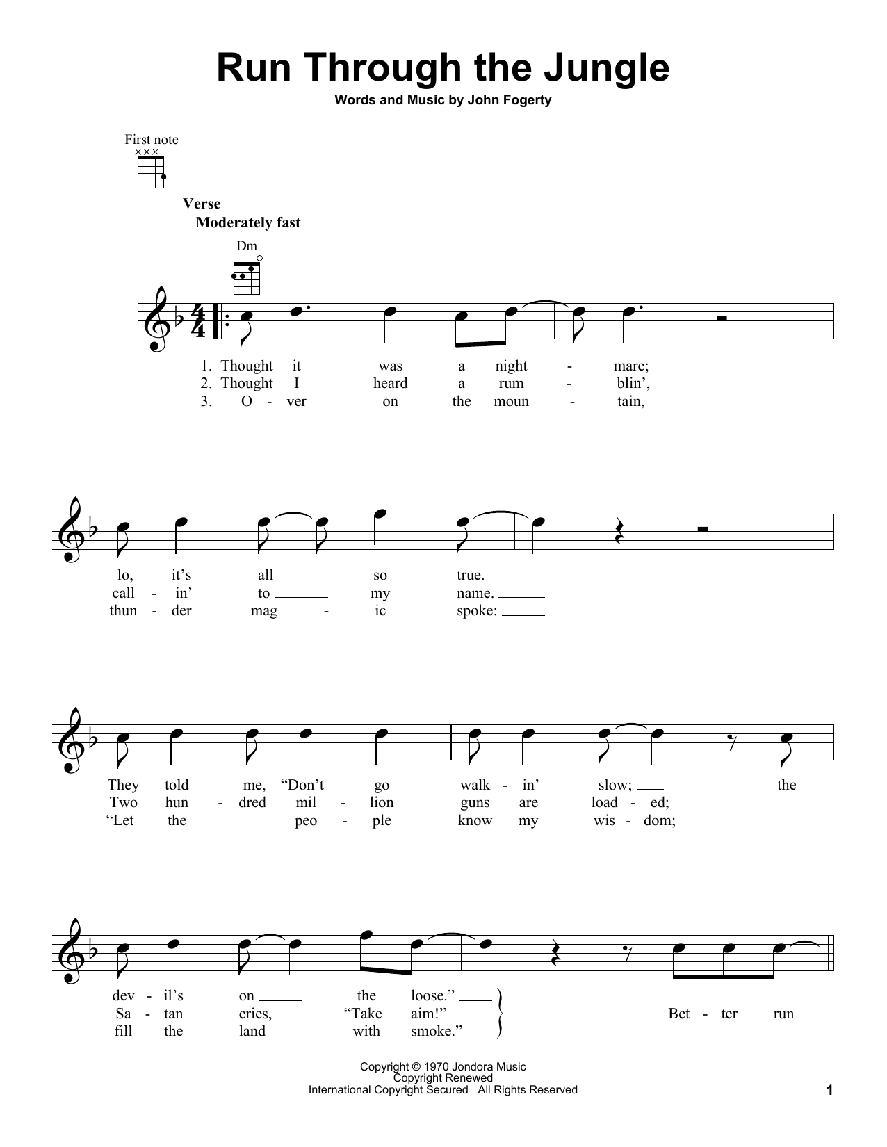 Product gallery: Page 1 of 1 Run Through The Jungle, Creedence Clearwater Revival