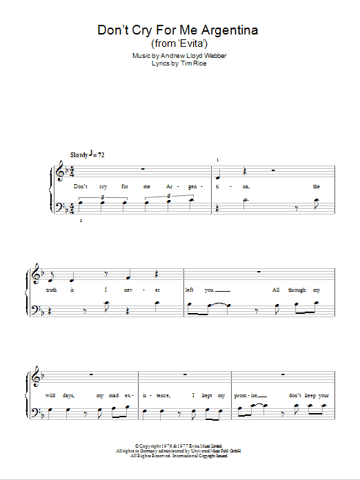 Produktbild zu: Don't Cry For Me Argentina