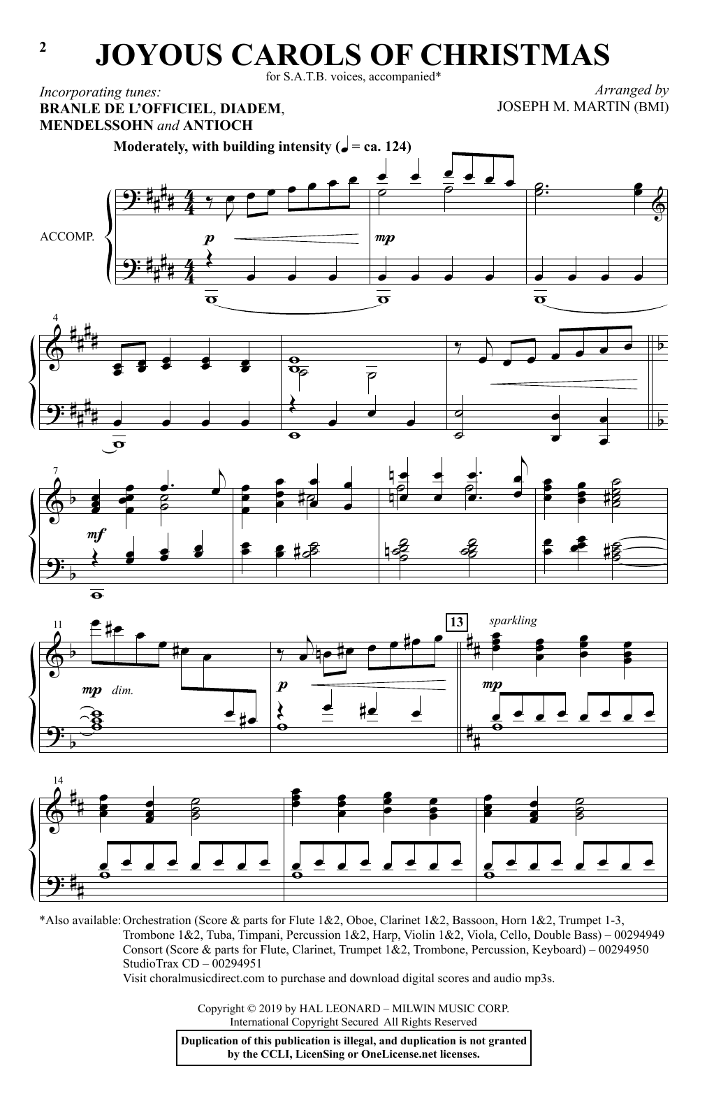 Product gallery: Page 1 of 1 Joyous Carols Of Christmas, Joseph M. Martin