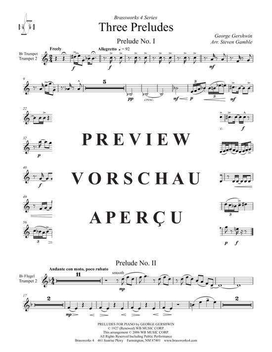 Produktgalerie: Seite 15 von 18 3 Preludes , , (Blechbläserquintett)