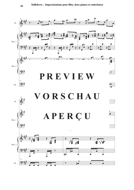 Product gallery: Page 19 of 21 Impressionisme , , (Quartet for flute, double bass + 2x piano)