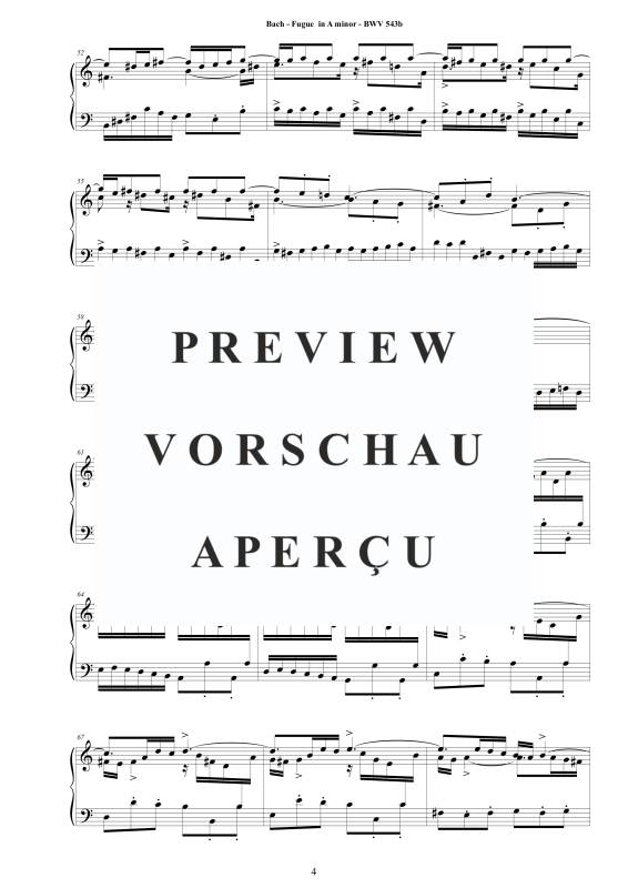 Produktgalerie: Seite 5 von 10 Fuge in A-Moll BWV 543b - Piano Version, , Klavier Solo